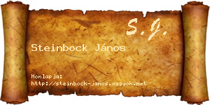 Steinbock János névjegykártya