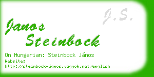 janos steinbock business card